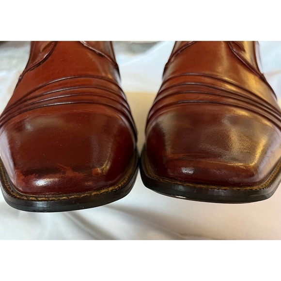 Stacy Adams Raynor Oxfords Lace Up Plain Toe Shoes Cognac 12 - Picture 9 of 9